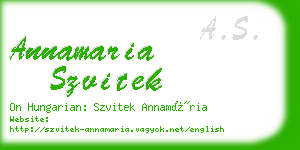 annamaria szvitek business card